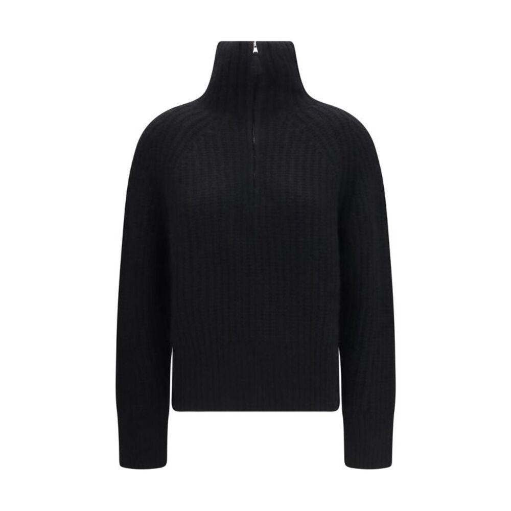 Allude Women Ribbed Troyer Sweater With Zip